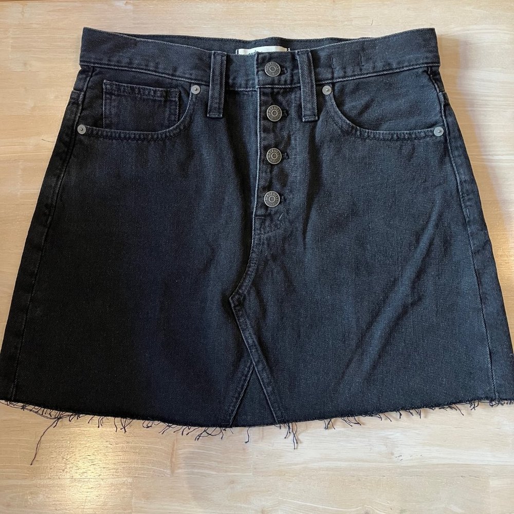 NWT! Madewell black denim mini skirt